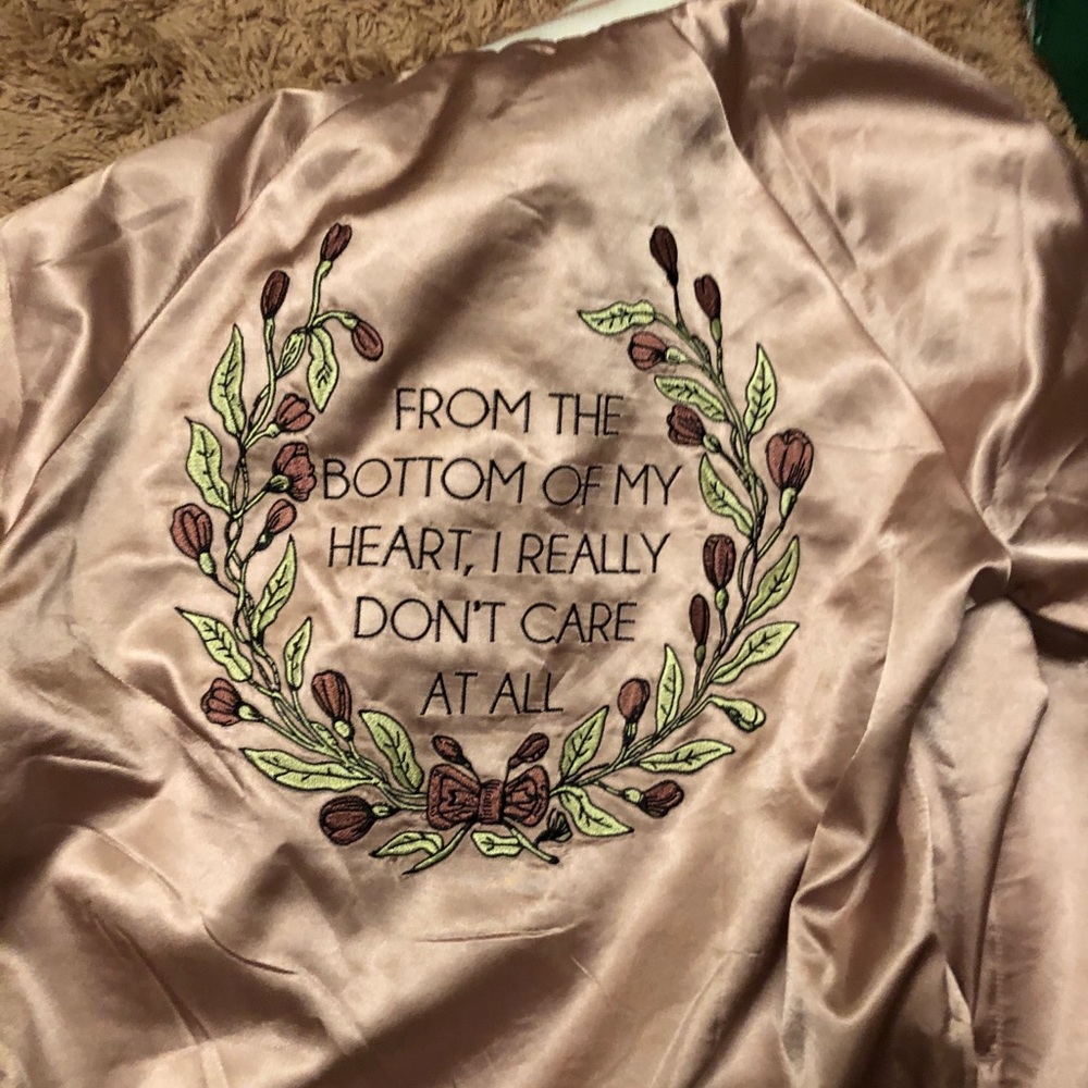 Satin pink bomber jacket